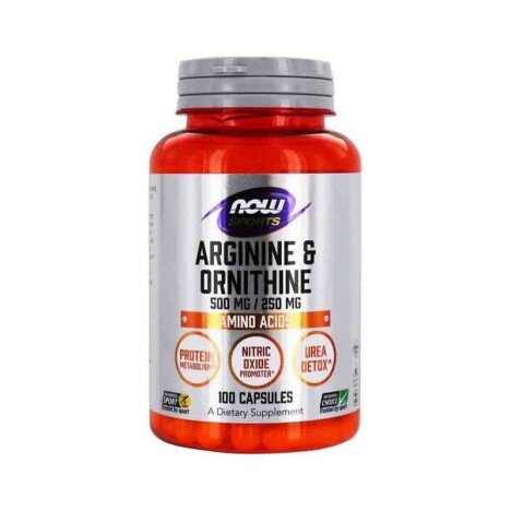 NOW Foods Arginine & Ornithine, 500/250 - 100 Capsule